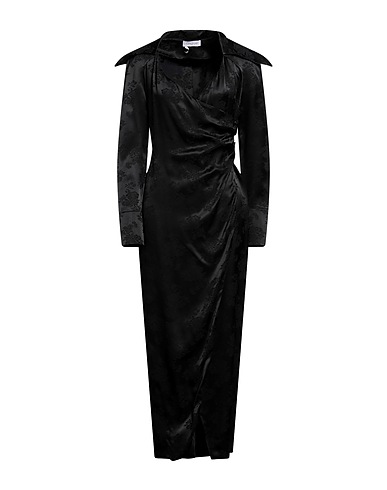 CINQRUE Vestito chemisier Nero 52% Acrilico, 48% Viscosa