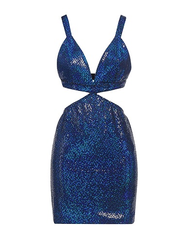 VICOLO Vestito corto Blu china 87% Nylon, 8% Poliestere metallizzato, 5% Elastan