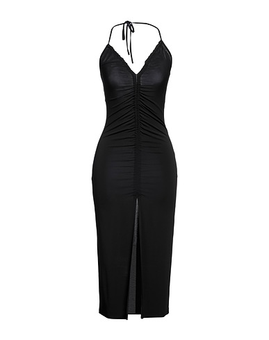 VICOLO Midi dress Black 75% Acetate, 18% Polyamide, 7% Elastane