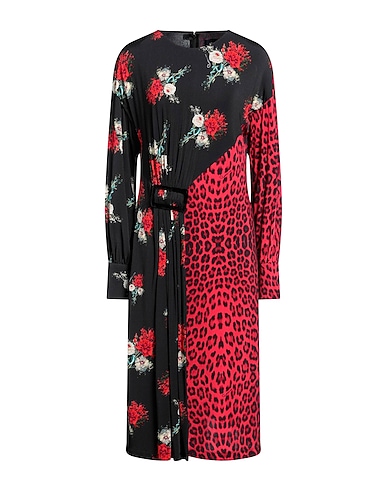 CAVALLI CLASS Midi dress Black 93% Viscose, 7% Elastane