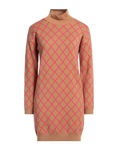 POUR MOI Short dress Camel 52% Viscose, 26% Polyester, 22% Polyamide