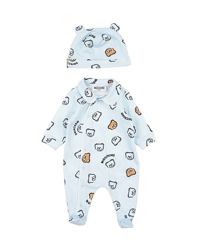 MOSCHINO BABY Baby accessories set Sky blue 100% Cotton, Organic cotton
