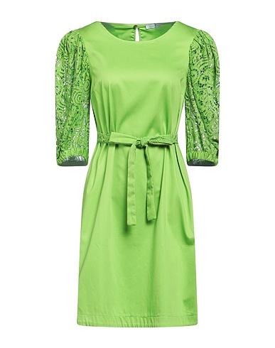 LUCKYLU  Milano Short dress Lime green 42% Cotton, 33% Viscose, 24% Nylon, 1% Polyester