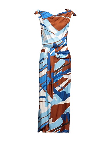 MANILA GRACE Long dress Azure 100% Viscose