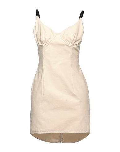 HERON PRESTON Short dress Ivory 100% Cotton