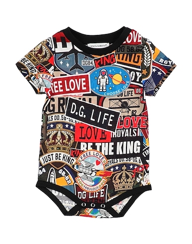 DOLCE&GABBANA Baby bodysuit Black 100% Cotton