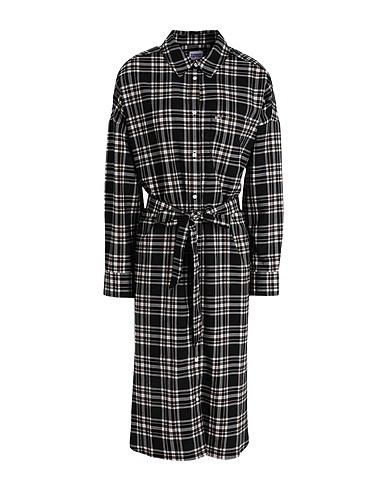 TOMMY JEANS Midi dress Black 64% Recycled polyester, 34% Viscose, 2% Elastane