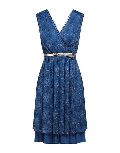 PENNYBLACK Midi dress Blue 100% Polyester, Metallic fiber