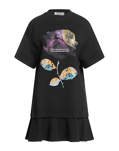 VALENTINO GARAVANI with UNDERCOVER Short dress Black 75% Viscose, 17% Polyamide, 8% Elastane
