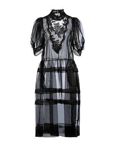 SIMONE ROCHA Midi dress Black 100% Silk, Polyamide, Polyester, Ramie