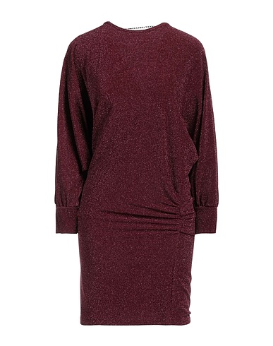 GAI MATTIOLO Short dress Plum 61% Polyester, 28% Viscose, 8% Nylon, 3% Elastane