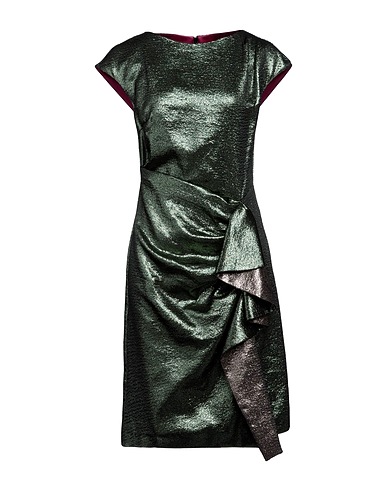 MANTÙ Midi dress Green 41% Synthetic fibers, 32% Cotton, 16% Silk, 8% Polyamide, 3% Other Fibres