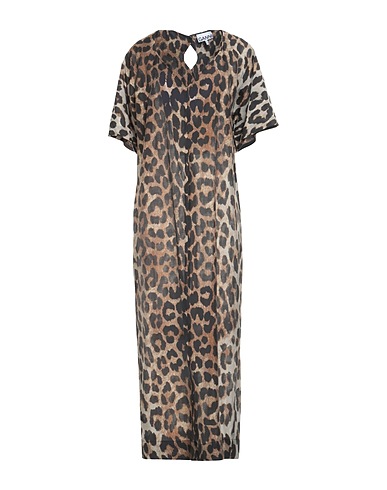GANNI Robe longue Marron 85% Lyocell, 15% Polyester