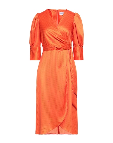 CLOSET Midi dress Orange 100% Polyester