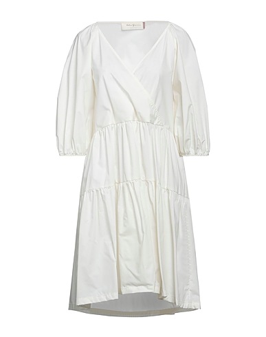 KATIA GIANNINI Short dress Ivory 100% Cotton