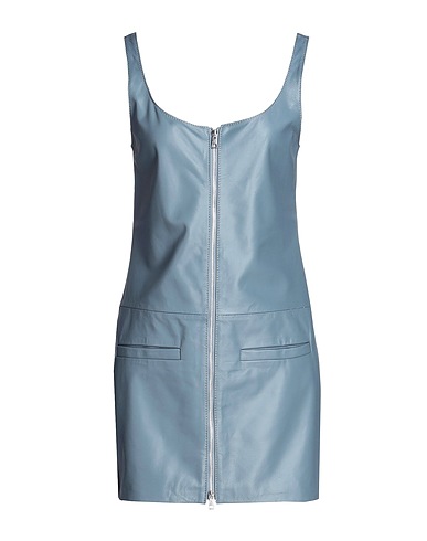 8 by YOOX Vestito corto LEATHER FRONT-ZIP MINI DRESS
 Avio 100% Pelle di agnello