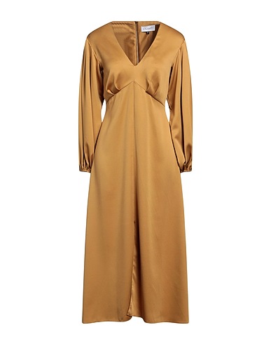 CLOSET Midi-Kleid Senf 100% Recyceltes Polyester
