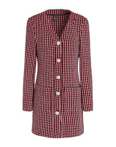 8 by YOOX Blazer dress HOUNDSTOOTH COTTON SHIRT DRESS
 Red 50% Cotton, 20% Polyester, 15% Acrylic, 9% Viscose, 6% Polyamide