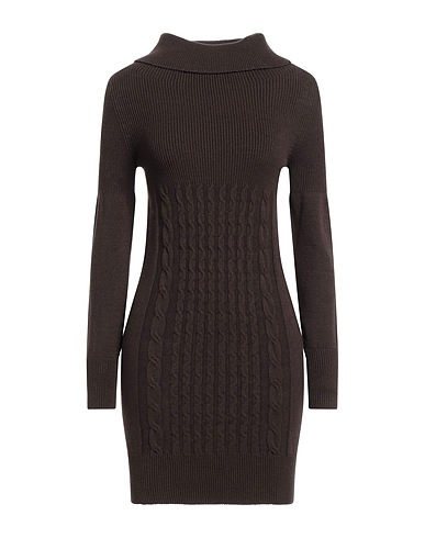 PIANURASTUDIO Short dress Dark brown 72% Viscose, 28% Polyamide