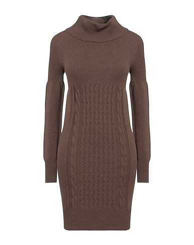 PIANURASTUDIO Kurzes Kleid Khaki 72% Viskose, 28% Polyamid