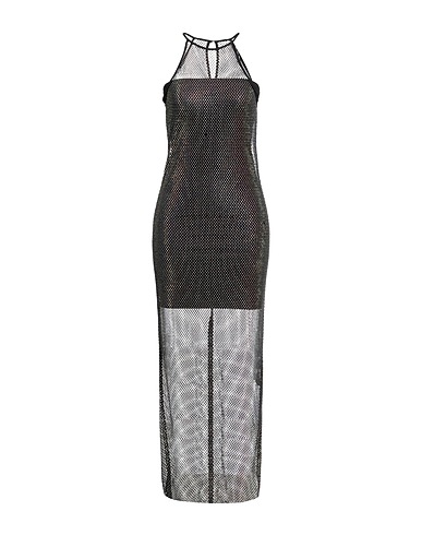 PATRIZIA PEPE Midi dress Black 96% Polyester, 4% Elastane, Cotton, Glass