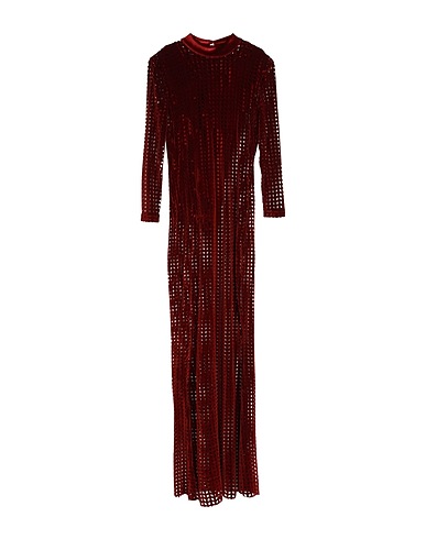MATILDE COUTURE Long dress Burgundy 92% Polyester, 8% Elastane