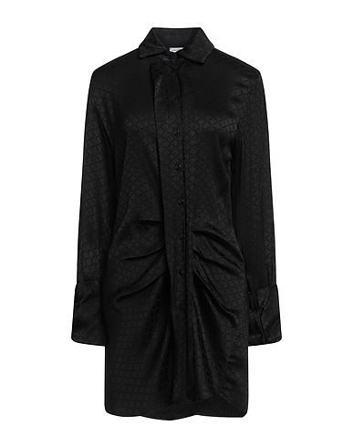 MVP WARDROBE Vestito chemisier Nero 97% Viscosa, 3% Elastan