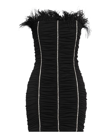 PATRIZIA PEPE SERA Minivestido 93% Poliamida, 7% Elastán, Cristal, Plumas