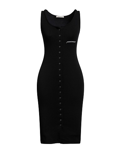 HINNOMINATE Midi dress Black 97% Cotton, 3% Elastane