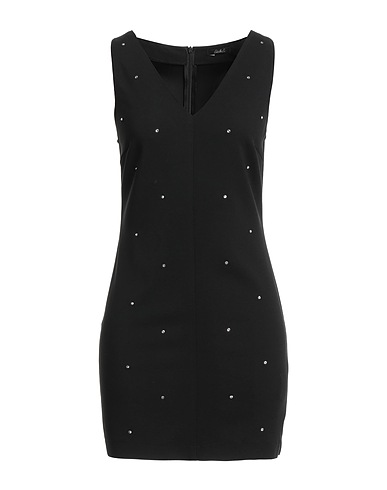 CARLA G. Short dress Black 77% Acetate, 20% Viscose, 3% Elastane