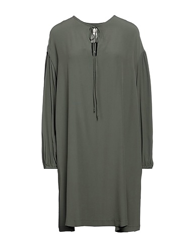 SEMICOUTURE Vestito corto Verde militare 65% Acetato, 35% Seta