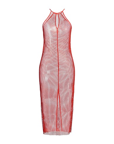 PATRIZIA PEPE Elegant dress Orange 96% Polyester, 4% Elastane, Cotton, Glass