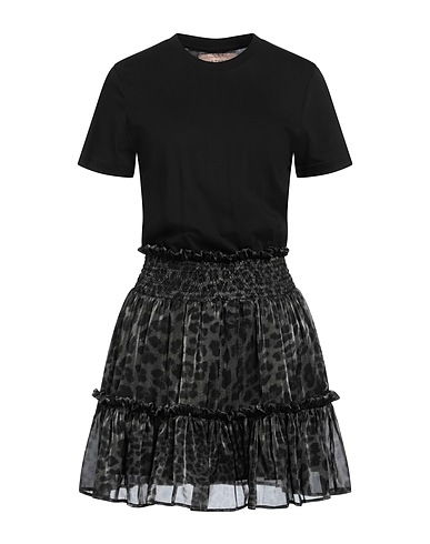 LE TWINS ミニワンピース・ドレス ブラック シルク 70% / ナイロン 30%