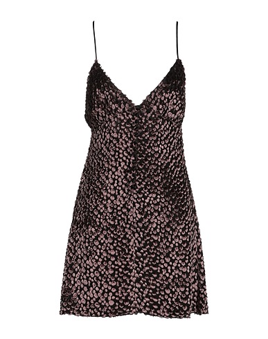 SAINT LAURENT Vestito corto Nocciola 78% Viscosa, 22% Seta