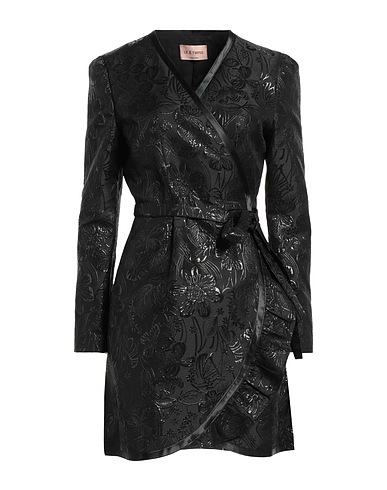 LE TWINS Shirt dress Black 81% Polyester, 19% Polyacrylic