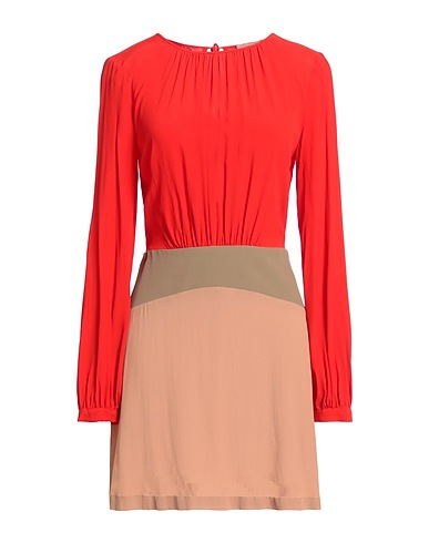 SEMICOUTURE Short dress Red 65% Acetate, 35% Silk