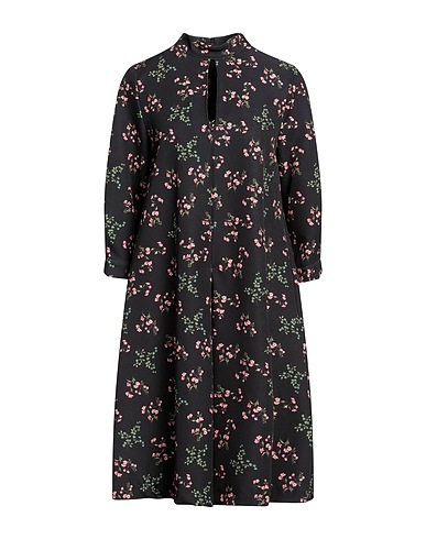 SEMICOUTURE Midi dress Black 90% Polyester, 10% Elastane