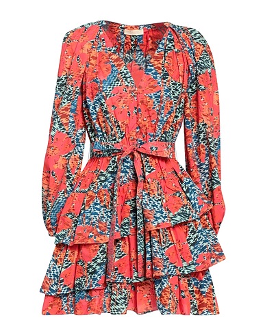 ULLA JOHNSON Short dress Rust 100% Cotton