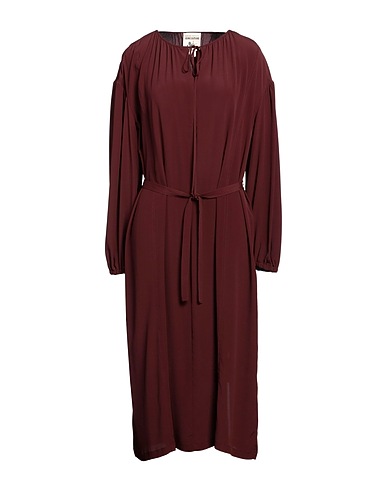 SEMICOUTURE Midi dress BORDEAUX 65% Acetate, 35% Silk