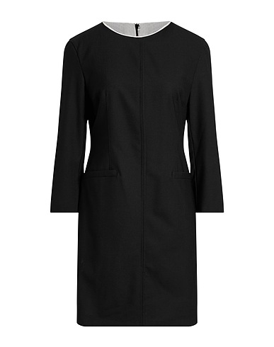SEMICOUTURE Kurzes Kleid Schwarz 53% Polyester, 43% Schurwolle, 4% Elastan