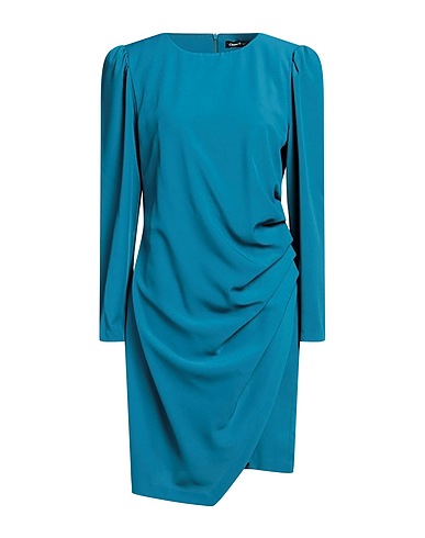 CHIARA BRUNI Short dress Deep teal 95% Polyester, 5% Elastane