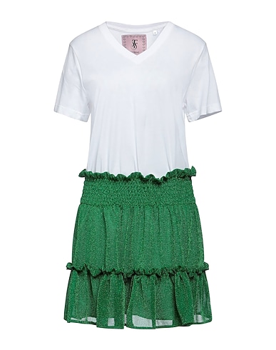 LE TWINS Short dress White 100% Polyester