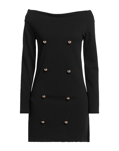 SIMONA G. Short dress Black 95% Polyester, 5% Elastane