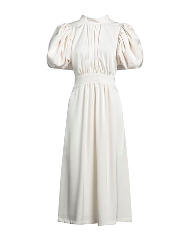 ROTATE BIRGER CHRISTENSEN Midi dress Cream 60% Recycled polyester, 40% Polyester