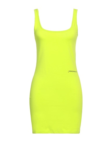 HINNOMINATE Short dress Lime green 92% Cotton, 8% Elastane
