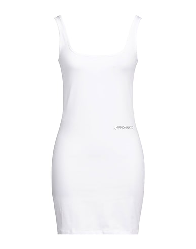 HINNOMINATE Short dress White 92% Cotton, 8% Elastane