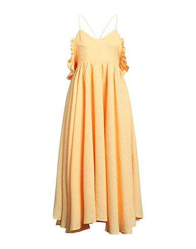 ROKH Vestito midi Giallo 100% Poliestere