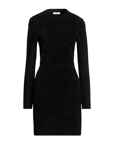 SANDRO Kurzes Kleid Schwarz 52% Viskose, 47% Polyamid, 1% Elastan