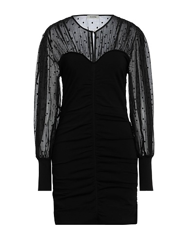 SANDRO Short dress Black 66% Viscose, 19% Polyamide, 13% Polyester, 2% Elastane