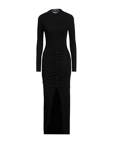 SANDRO Langes Kleid Schwarz 58% Wolle, 37% Polyamid, 5% Kaschmir